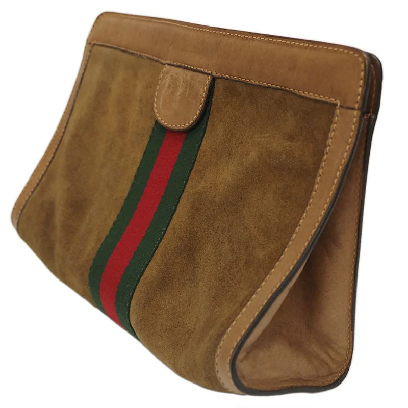 GUCCI Vintage Clutch Bag Sherry Line Perfume Suede Second Women's