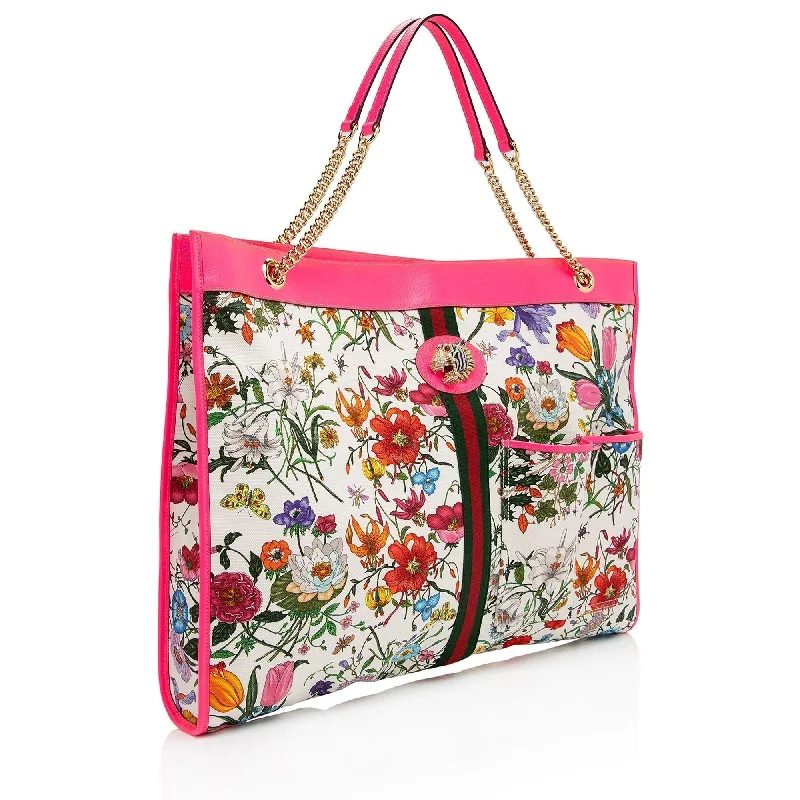 Gucci Canvas Flora Rajah Maxi Tote (SHF-3FjYSw)