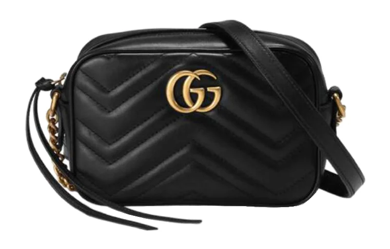 (WMNS) GUCCI GG Marmont Logo Messenger Bag Black Classic 448065-DTD1T-1000