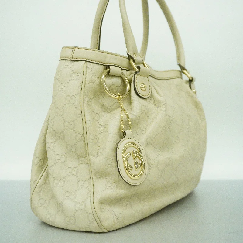 GUCCI  Sukey  Sima 211944 Women's Leather Tote Bag Ivory