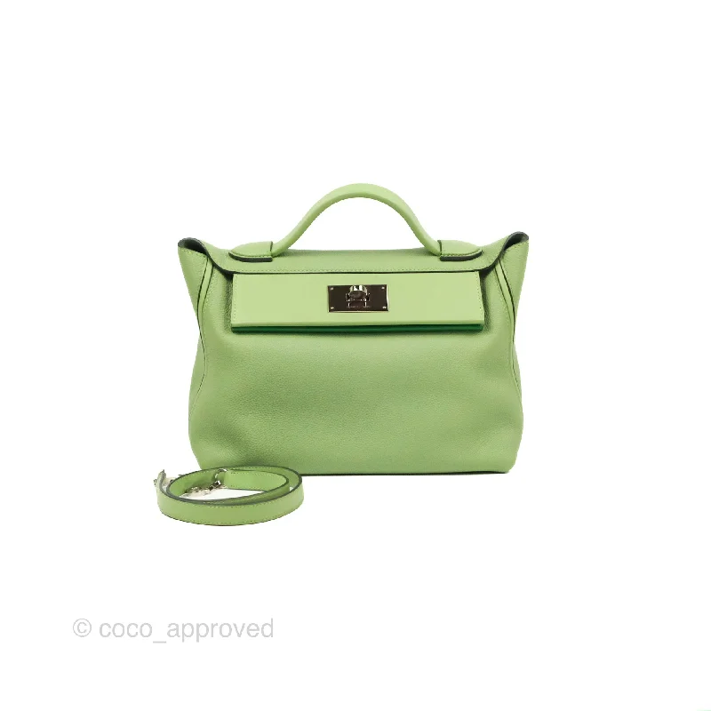 Hermès 24/24 29 Vert Criquet/Bamboo Evercolor/Swift Palladium Hardware