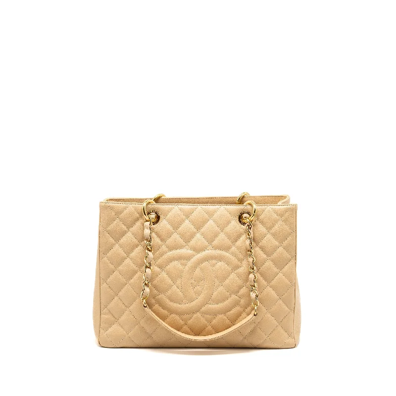 Chanel Grand Shopping Tote Caviar Beige GHW