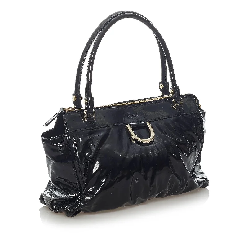 Gucci Abbey D-Ring Patent Leather Handbag (SHG-37233)