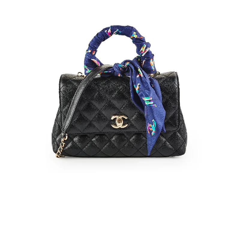 Chanel Small Coco Handle Caviar Black