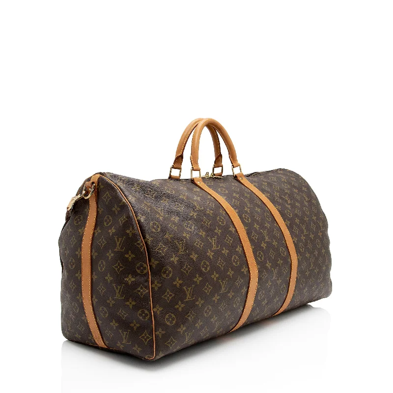 Louis Vuitton Vintage Monogram Canvas Keepall Bandouliere 60 Duffle Bag (tcsHFL)