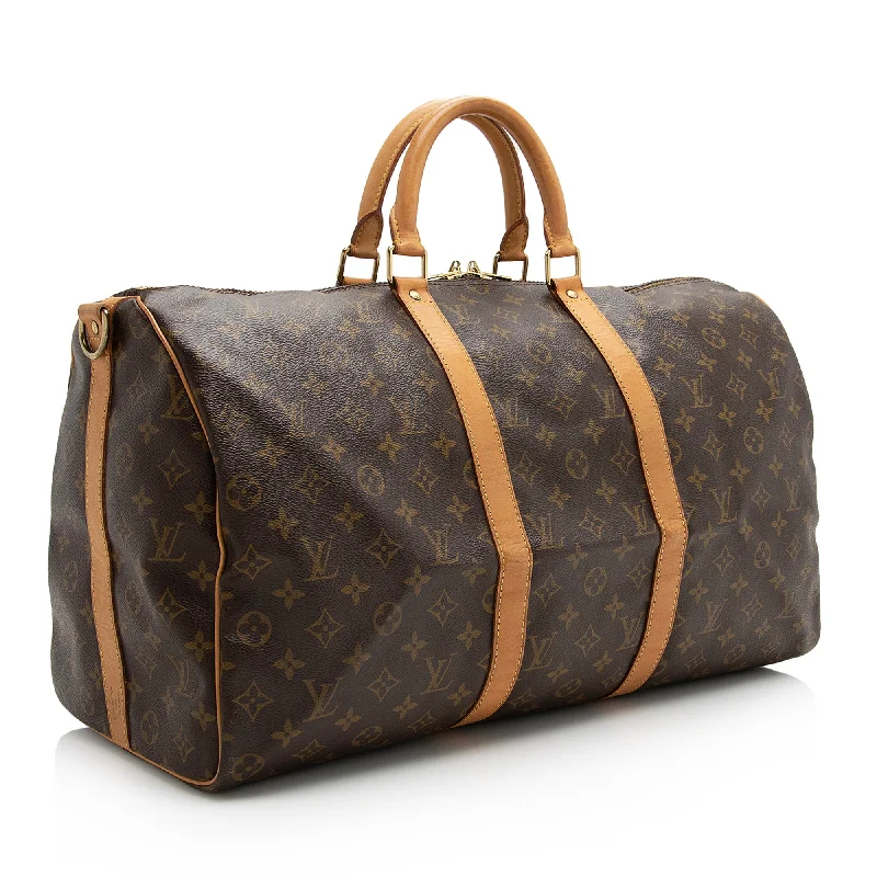 Louis Vuitton Vintage Monogram Canvas Keepall Bandouliere 50 Duffle Bag (22496)