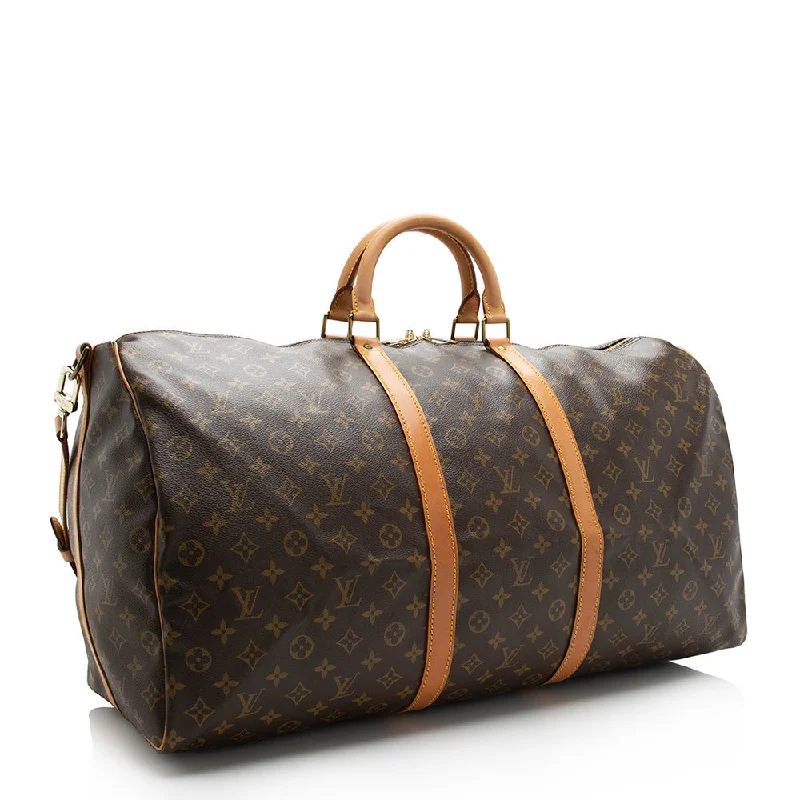 Louis Vuitton Vintage Monogram Canvas Keepall Bandouliere 60 Duffel Bag (16749)