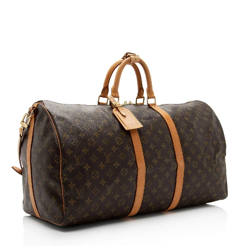 Louis Vuitton Vintage Monogram Canvas Keepall Bandouliere 55 Duffle Bag (KRqlod)