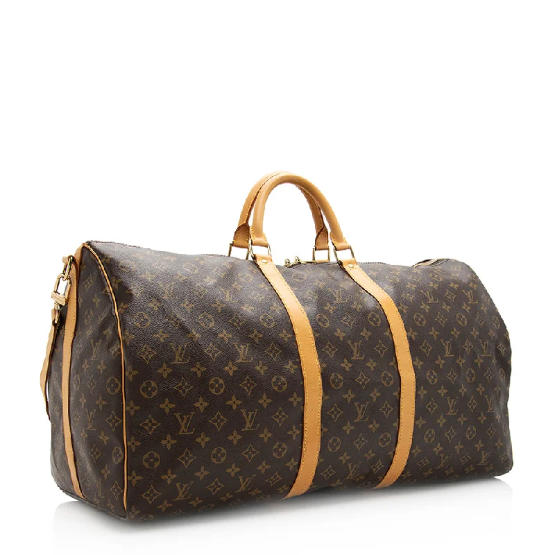 Louis Vuitton Vintage Monogram Canvas Keepall Bandouliere 60 Duffel Bag (20338)