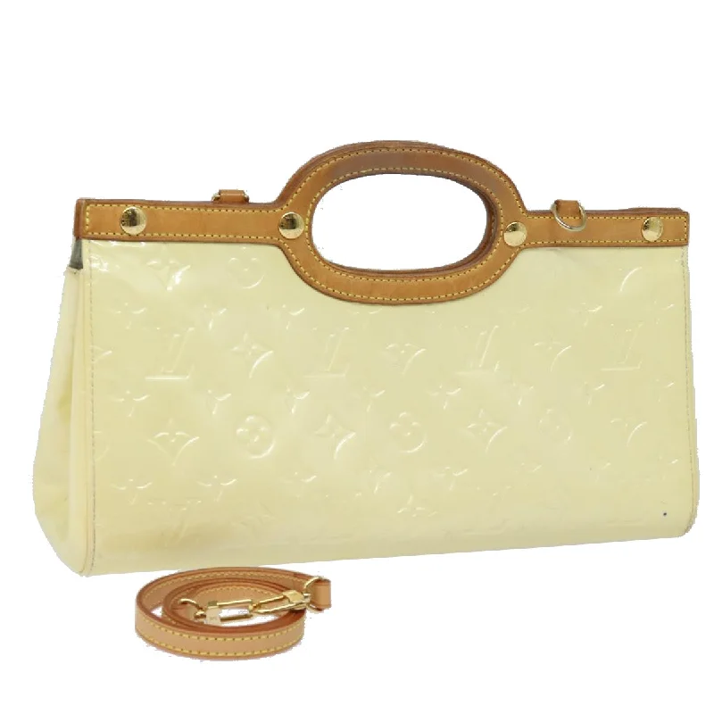 LOUIS VUITTON Monogram Vernis Roxbury Drive Hand Bag Perle M91374  81272