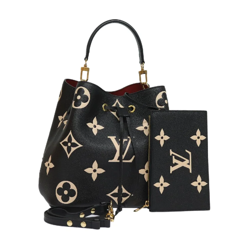 LOUIS VUITTON Monogram Empreinte Neo Noe Bag Black Beige M45497  81142SA