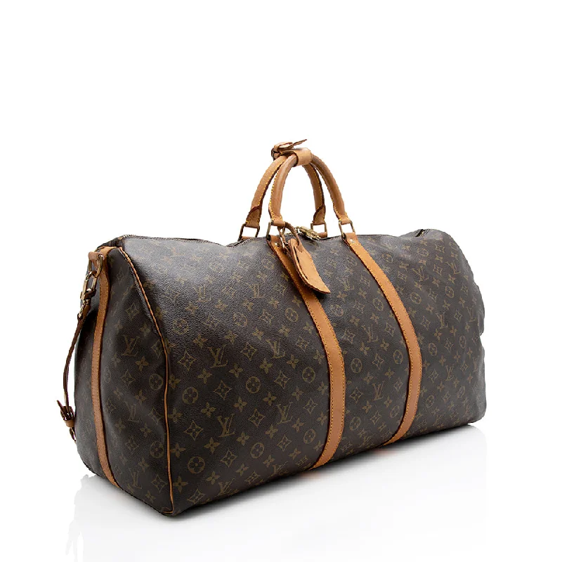 Louis Vuitton Vintage Monogram Canvas Keepall Bandouliere 60 Duffel Bag (21625)