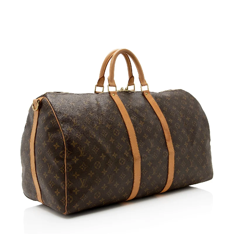 Louis Vuitton Vintage Monogram Canvas Keepall Bandouliere 55 Duffle Bag (22479)