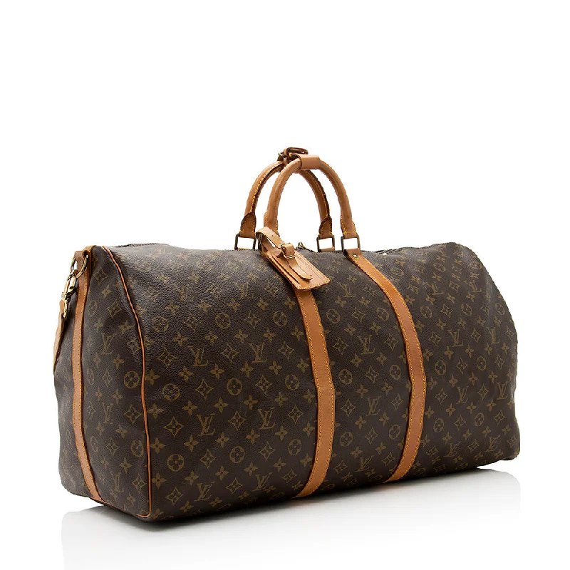 Louis Vuitton Vintage Monogram Canvas Keepall Bandouliere 60 Duffel Bag (20843)