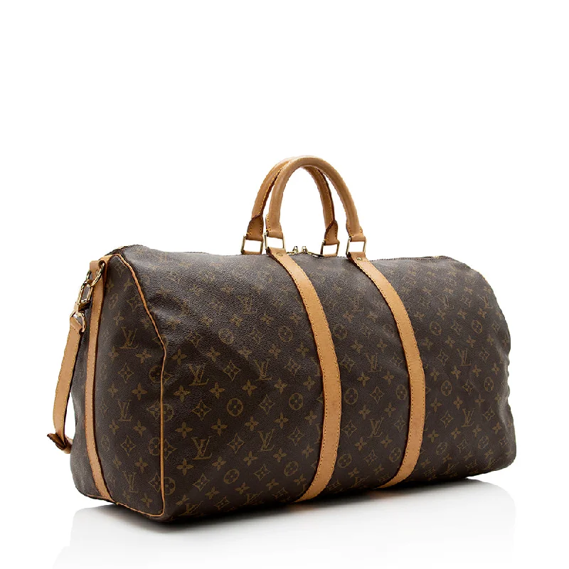 Louis Vuitton Vintage Monogram Canvas Keepall Bandouliere 55 Duffel Bag (16864)