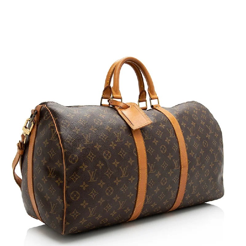 Louis Vuitton Vintage Monogram Canvas Keepall Bandouliere 50 Duffle Bag (21765)