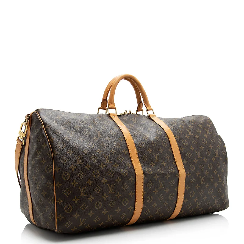 Louis Vuitton Vintage Monogram Canvas Keepall Bandouliere 60 Duffle Bag (21212)