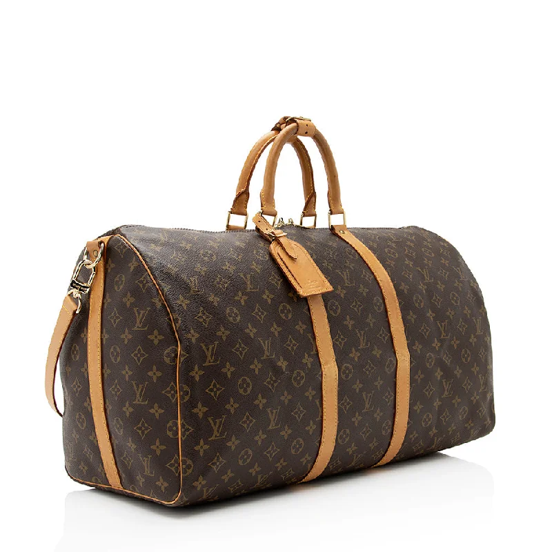 Louis Vuitton Vintage Monogram Canvas Keepall Bandouliere 55 Duffle Bag (21161)