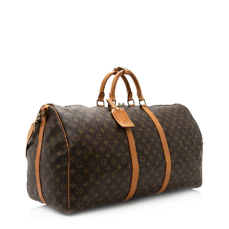 Louis Vuitton Vintage Monogram Canvas Keepall Bandouliere 60 Duffle Bag (20354)