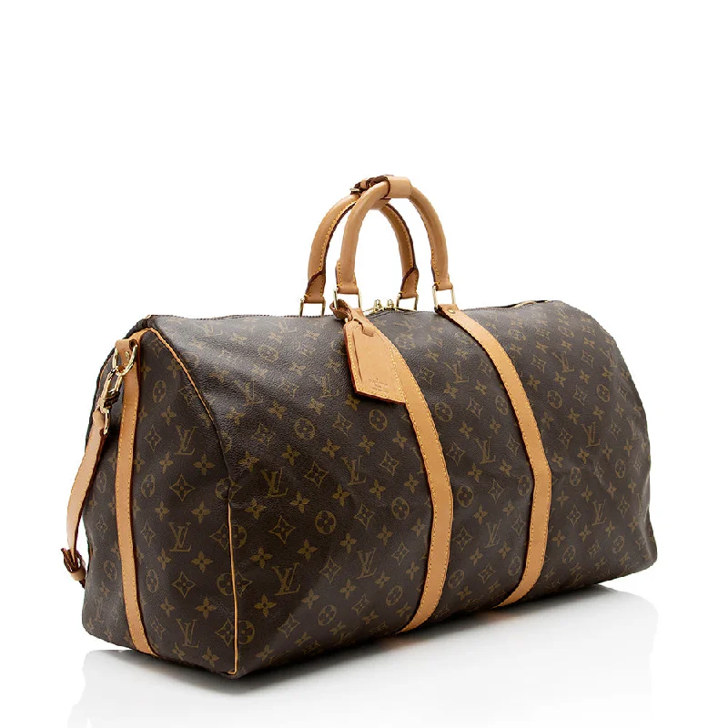 Louis Vuitton Vintage Monogram Canvas Keepall Bandouliere 55 Duffel Bag (17039)