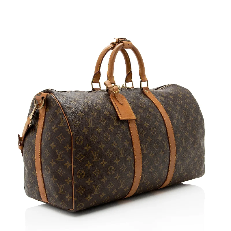 Louis Vuitton Vintage Monogram Canvas Keepall Bandouliere 50 Duffel Bag (22254)