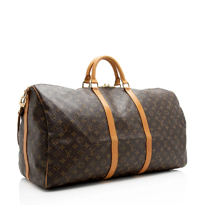 Louis Vuitton Vintage Monogram Canvas Keepall Bandouliere 60 Duffle Bag (21211)