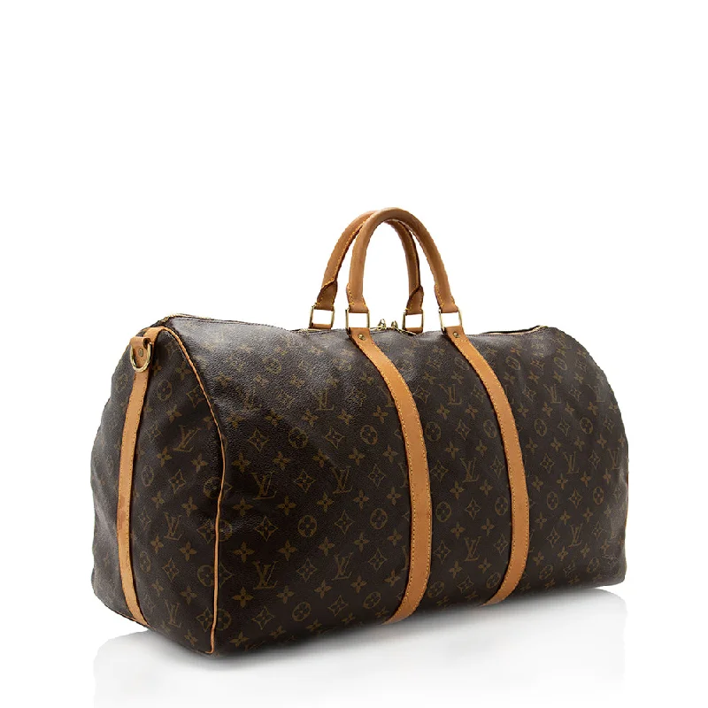 Louis Vuitton Vintage Monogram Canvas Keepall Bandouliere 55 Duffle Bag (18608)