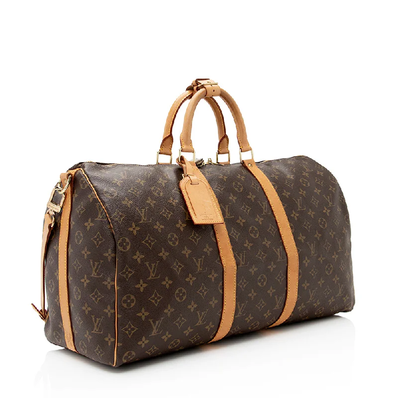 Louis Vuitton Vintage Monogram Canvas Keepall Bandouliere 50 Duffel Bag (21454)